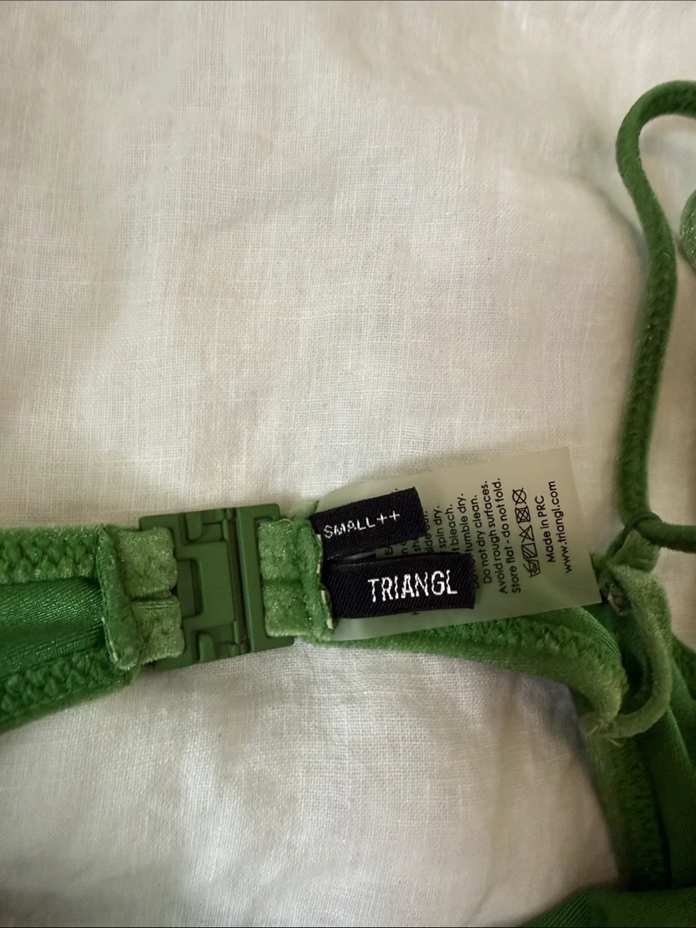 triangl swimwear Olive Green Velvet Bikini Set